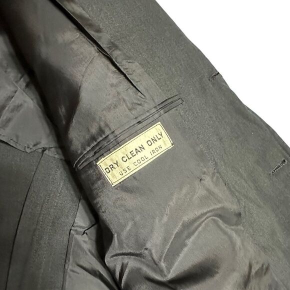 Vintage 1960s Charcoal Grey Hand made lightweight wool blend blazer size 42R - Picture 6 of 13